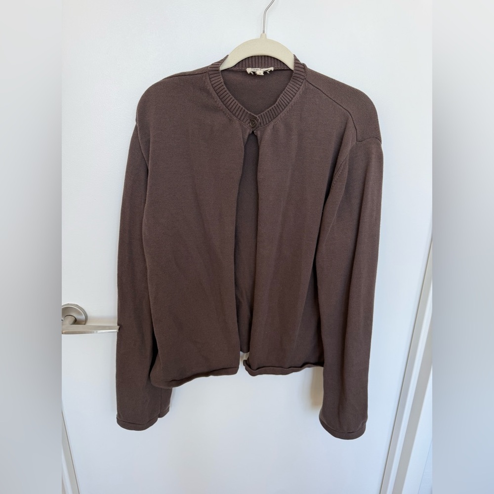 Djerf Avenue Button Up Cardigan - Size M - Cocoa
